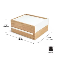Umbra Stowit Jewelry Box,White/Natural