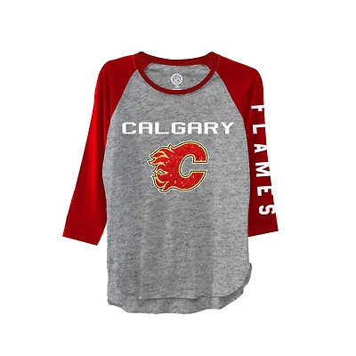 Ladies Calgary Flames 3/4 Length shirt