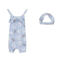 Disney Stitch ensemble Barboteuse et Bandeau Tailles: 0/3M -18/24M