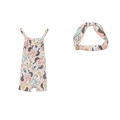 Disney Minnie Mouse ensemble Barboteuse et Bandeau Tailles: 0/3M -18/24M