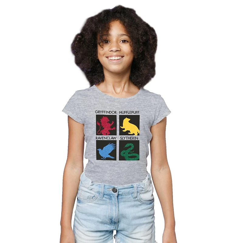 T-shirt à manches courtes Harry Potter House Squares pour fille