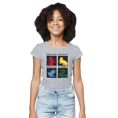 Girls Harry Potter House Squares Short Sleeve T-Shirt