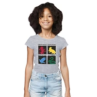 T-shirt à manches courtes Harry Potter House Squares pour fille