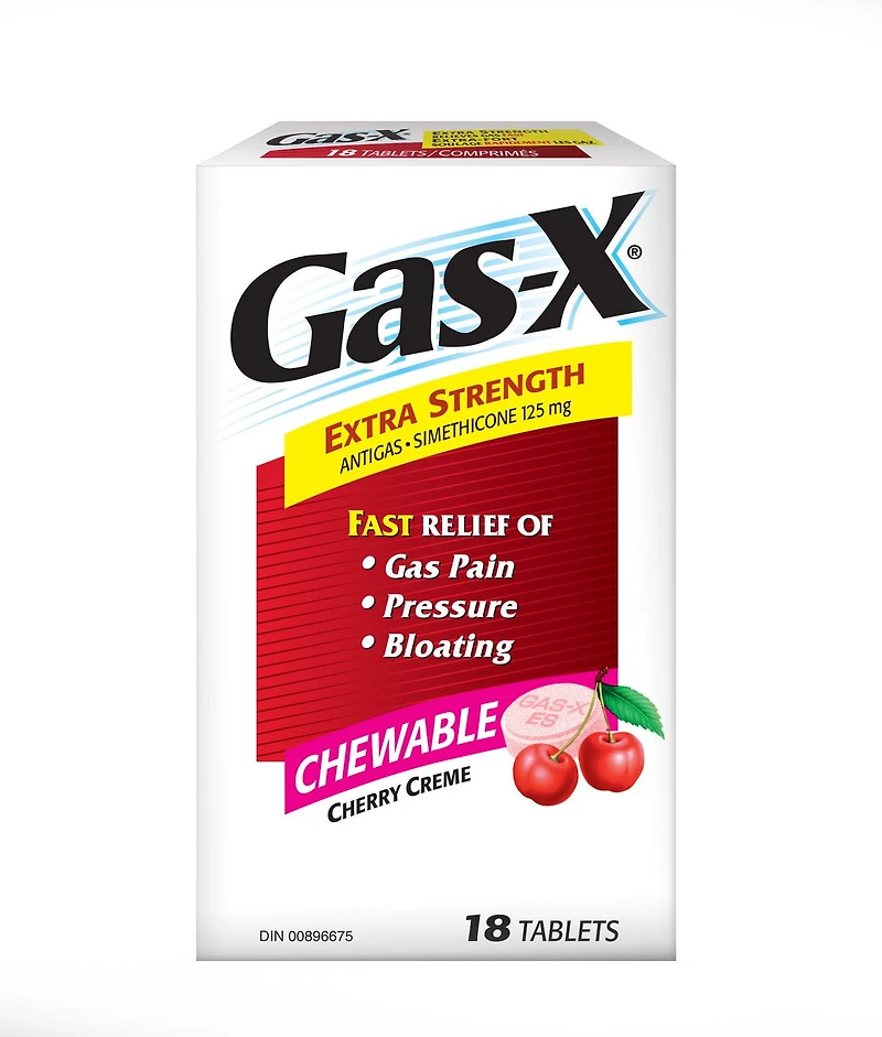 Gas-X Extra Strength Fast Gas Relief Chewables, 18 tablets Cherry