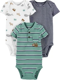 Child of Mine made by Carter's 3Pack Newborn Boys Bodysuits - Sloth