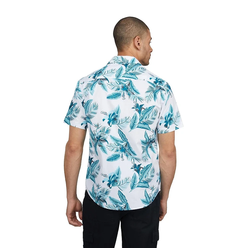 Matix floral print short sleeve button down for men