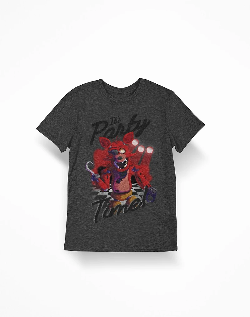 Five Night at Freddy's Boy's basic tee shirt. This boys crew neck tee shirt has short sleeves and a trendy print and