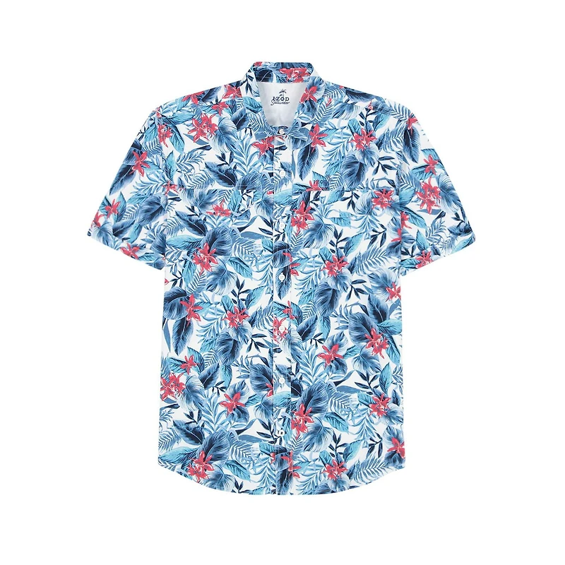 IZOD S/S Sunshield Woven Printed Shirt
