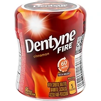 Dentyne Fire Cannelle, gomme sans sucre, 1 flacon (60 morceaux)