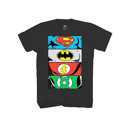 Boys Justice League Team Chest Logos T-Shirt