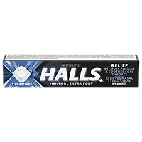 HALLS, extra-fort sans sucre ajouté, pastilles, apaisent le mal de gorge 9 pastilles