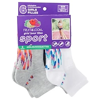 Fruit of the Loom Girls’ 6 Pair Sport Ankle Socks