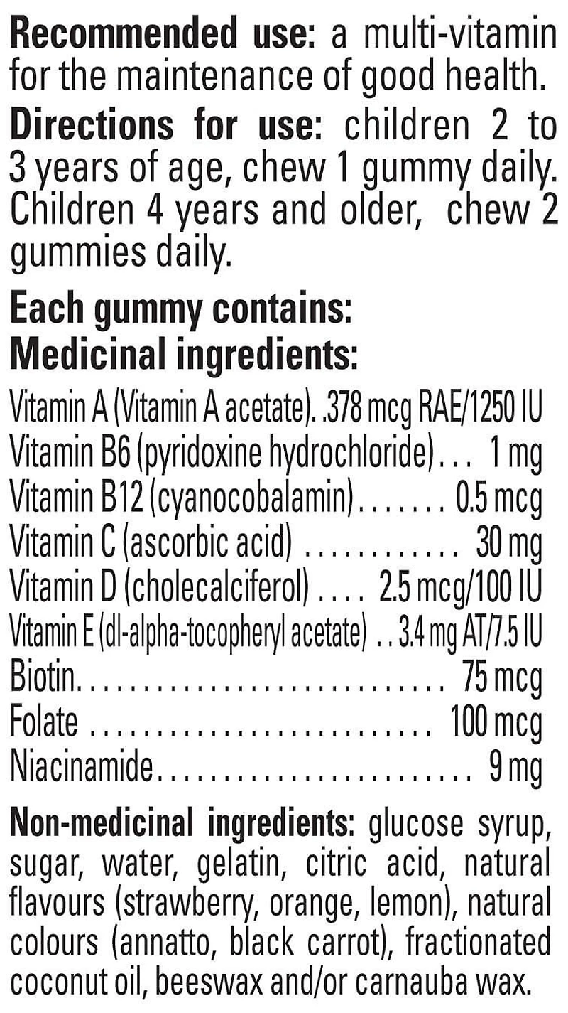 Gélatines de multivitamines Squarepants Bob l’éponge 180 gélatines