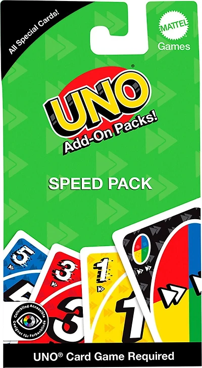 UNO Add-on-Packs Speed Pack Card Game for Kids, Family & Game Nights, Travel, Camping & Parties