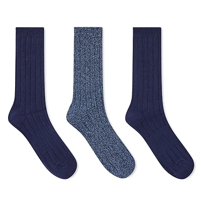 Lot de 3 paires de mi-chaussettes George pour hommes Pointures 7-12