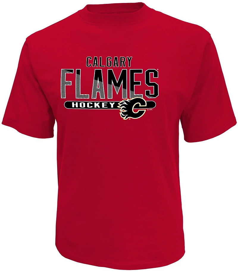 T-shirt classique Flames de Calgary de la LNH à encolure ras du cou et à manches courtes pour hommes