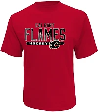 T-shirt classique Flames de Calgary de la LNH à encolure ras du cou et à manches courtes pour hommes