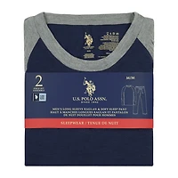 U.S. POLO ASSN. Men's Sleepwear Set Long Sleeve Raglan Top and Soft Sleep Pajama Pant