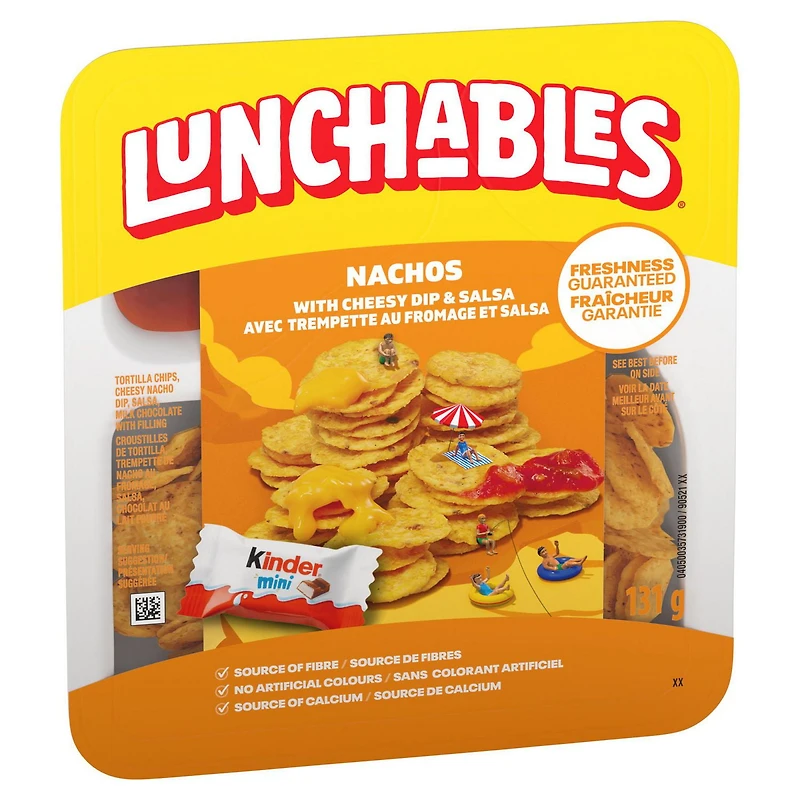 Nachos Avec Trempette Au Fromage Et Salsa, Plateau Nacho avec trempette au fromage et salsa Lunchable