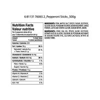 Bâtonnets de peppéroni doux de Great Value 500g