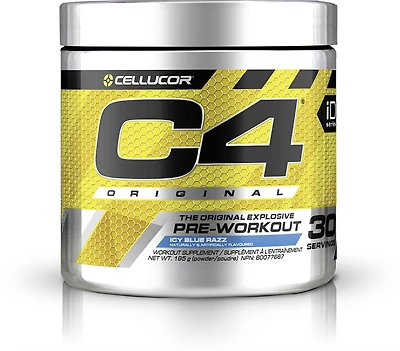 Cellucor C4 Original Pre Workout Powder, Energy Drink Supplement with Creatine, Nitric Oxide & Beta Alanine, Icy Blue Razz, 30 Servings