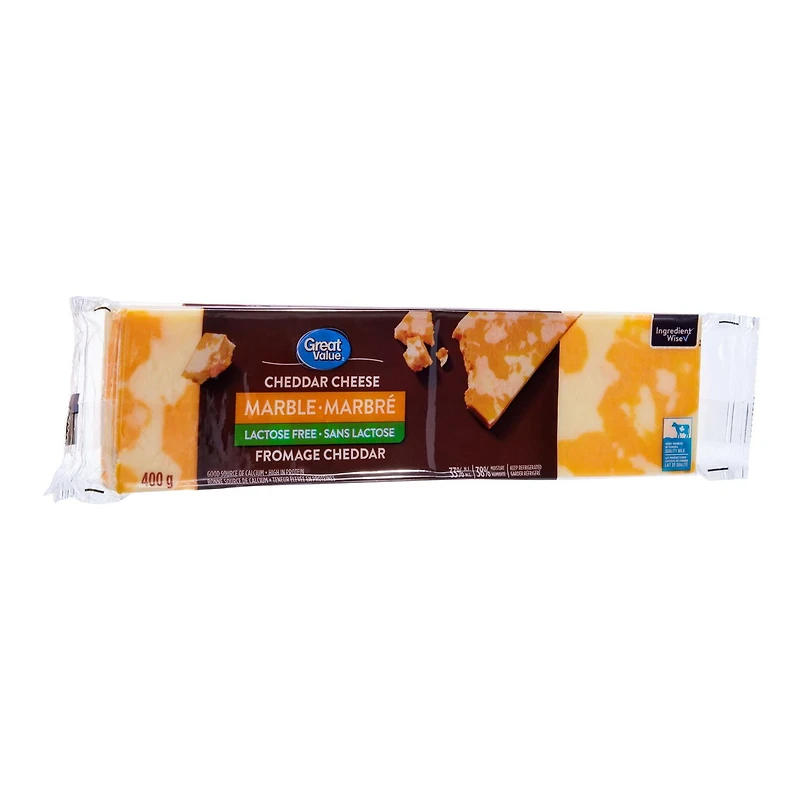 Fromage cheddar marbré sans lactose Great Value