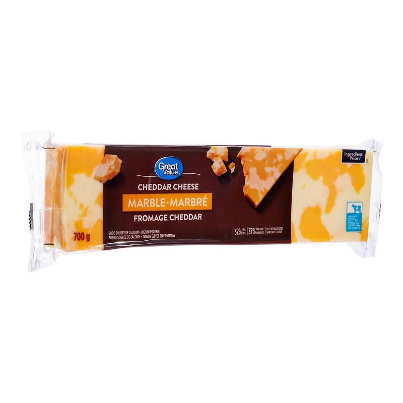 Fromage cheddar marbré Great Value (format économique) 700 g