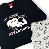 Peanuts Ladies long sleeve tee and short sleep set
