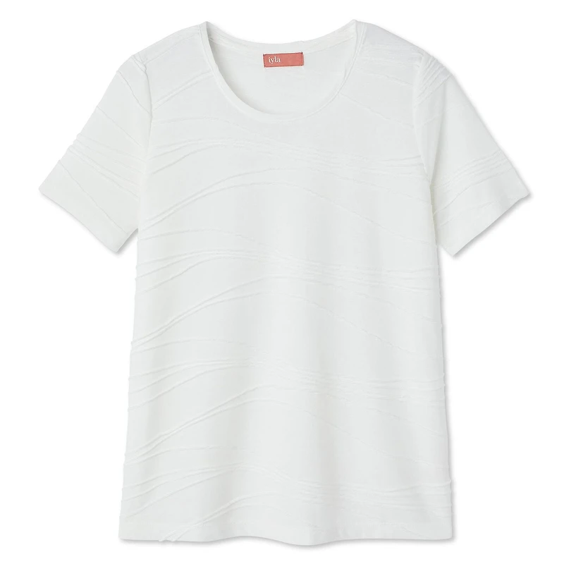 Iyla Women's Short Sleeve Ripple Tee, Sizes S-XXL