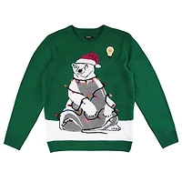 Chandail de Noël lumineux George pour hommes-Ours polaire