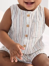 Carter's Child of Mine IB 1pc Romper - Khaki Stripe