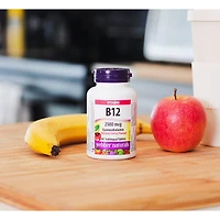 Webber Naturals Vitamine B12, Arôme naturel de cerise 2 500 mcg