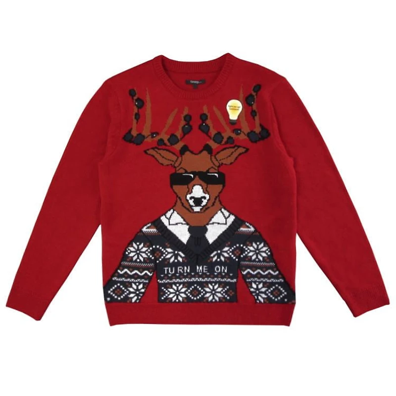 George Men's light up Christmas Sweater-reindeer