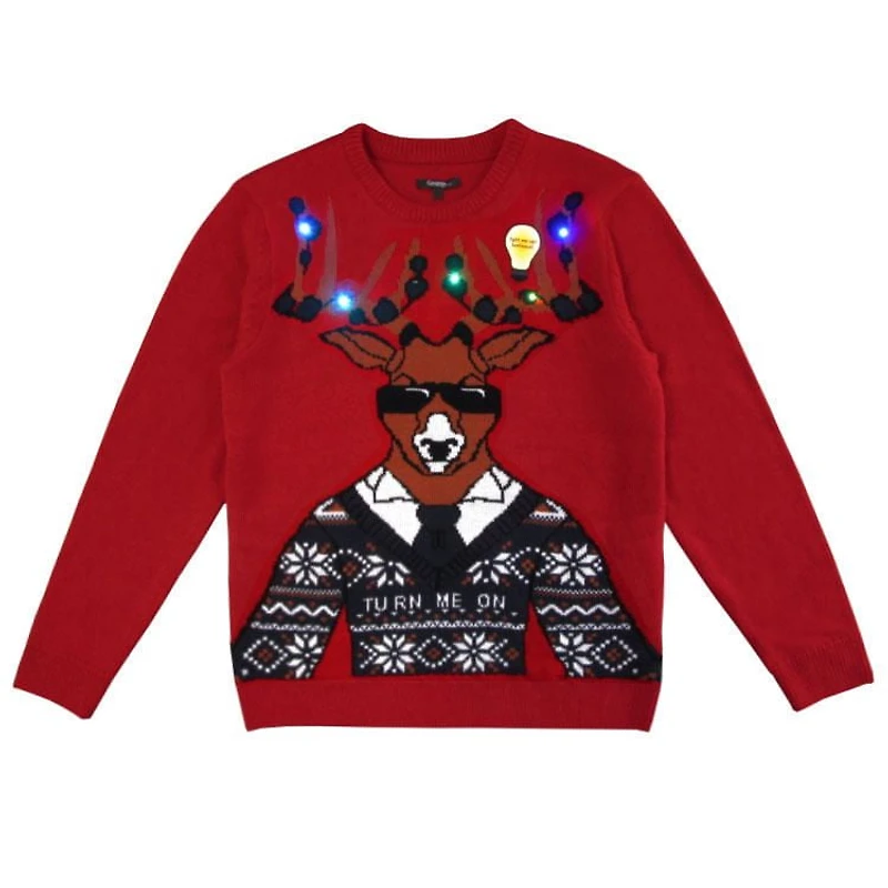 George Men's light up Christmas Sweater-reindeer