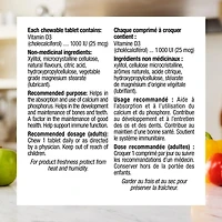 Webber Naturals® Vitamin D3 Chewable Orange Flavour, 1000 IU, 180 chewable tablets