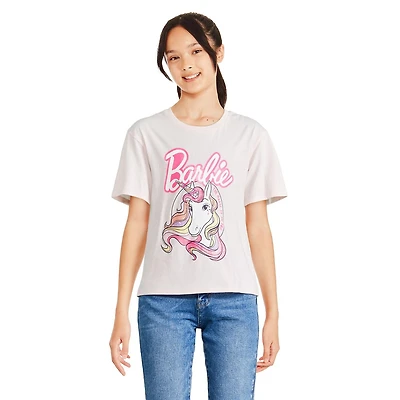T-shirt à manches courtes Barbie pour filles