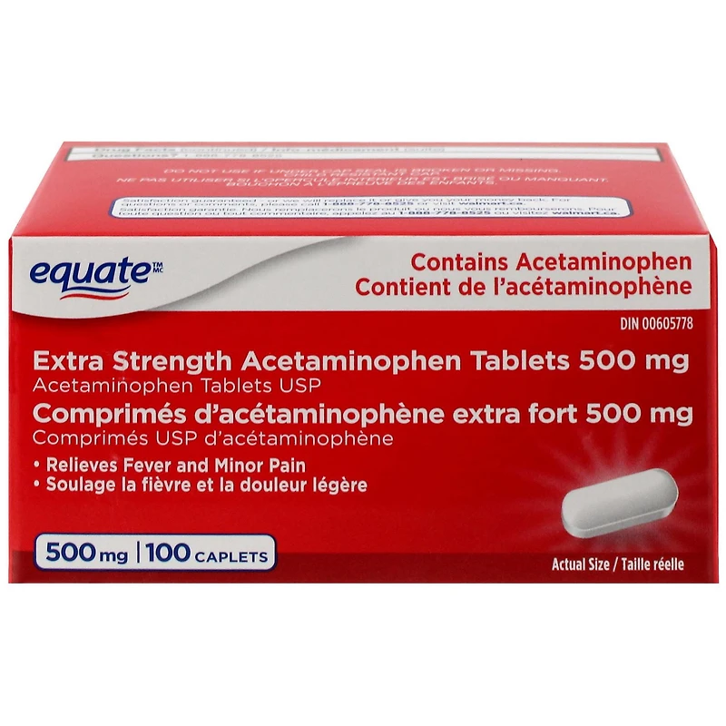 Equate Extra Strength Acetaminophen, 500 mg