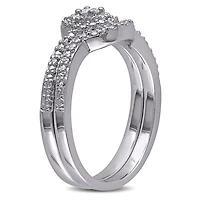 Ensemble nuptial Miabella en forme de boucle avec 0.14 carat de diamant en argent sterling