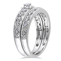 Ensemble nuptial Miabella avec 0.10 carat de diamant en argent sterling