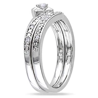 Ensemble nuptial Miabella avec 0.10 carat de diamant en argent sterling