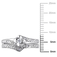 Ensemble nuptial Miabella avec 0.10 carat de diamant en argent sterling
