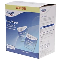Equate Lens Wipes, 200 pack