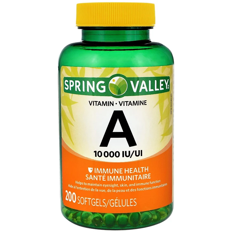 Spring Valley Vitamin A 10,000IU, 200 Softgels