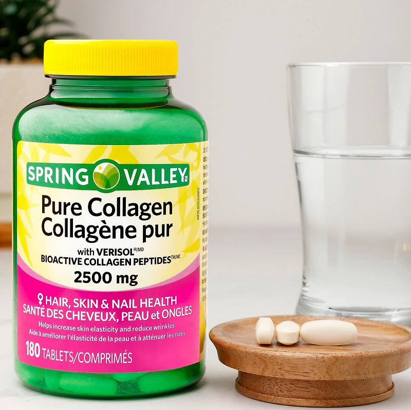 Spring Valley Collagène Pur 2500mg 180 COMPRIMÉS