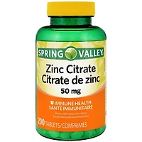 Spring Valley Citrate de zinc 50mg 200 Comprimes