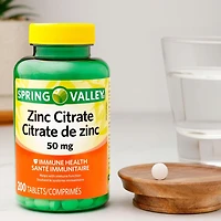 Spring Valley Citrate de zinc 50mg 200 Comprimes