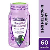 Vitafusion SleepWell Gummies - Melatonin Gummy Supplement, Helps Improve Sleep Quality, Minimizes the Effects of Jetlag, Re-set Sleep-Wake Cycle, 5 g of Melatonin per Serving, 60 Count