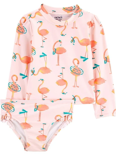 Carter's Child of Mine Toddler Girls' Pink Flamingo 2 Piece Rashguard