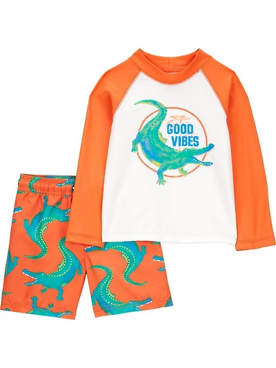 Carter's Child of Mine Rash Guard Coral Gator pour tout-petits garçons