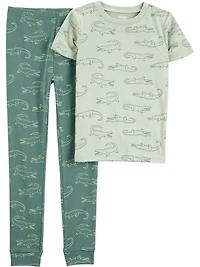 Carter's Child of Mine Kid Boys' Green Gator 2 Piece Outfit Set, Sizes 4-14